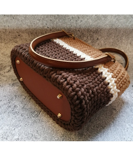 Classic Bag - női horgolt kézitáska (barna)